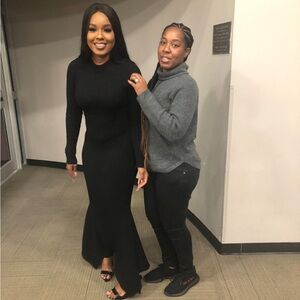 Elegant Black Maxi Dress, fishtail skirt